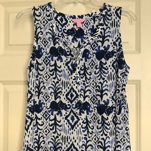 LILLY PULITZER ELEPHANT TANK NAVY WHITE RESORT
